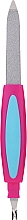Парфумерія, косметика Пилка металева з різцем для кутикули, 77791, малиново-блакитна - Top Choice