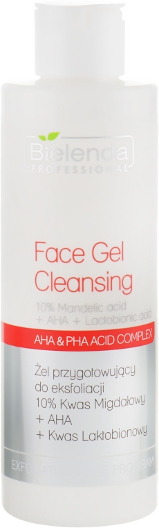 Гель для эксфолиации 10% Миндальная кислота + AHA + Лактобионовая кислота - Bielenda Professional Exfoliation Face Program Cleansing Face Gel — фото N1