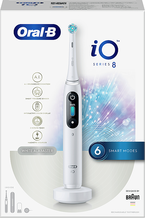 Електрична зубна щітка, біла - Oral-B Braun iO Серія 8 — фото N13
