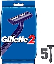 Набір одноразових станків для гоління, 5 шт. - Gillette 2 — фото N1