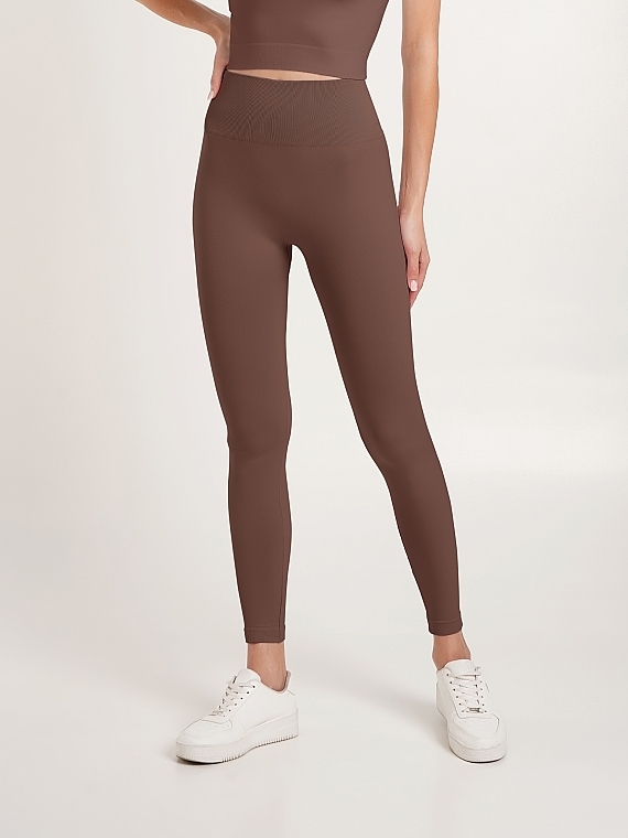 Безшовні легінси "LEGGINGS SPORT SHAPE", deep taupe - Giulia — фото N4