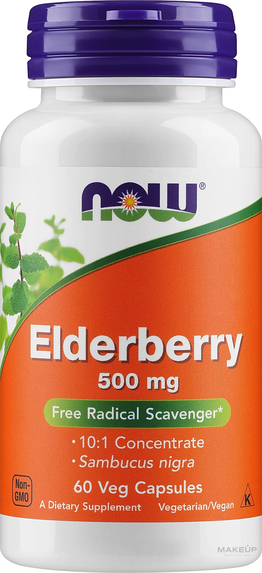 Капсулы Здоровый иммунитет "Бузина", 500мг - Now Foods Elderberry — фото 60шт