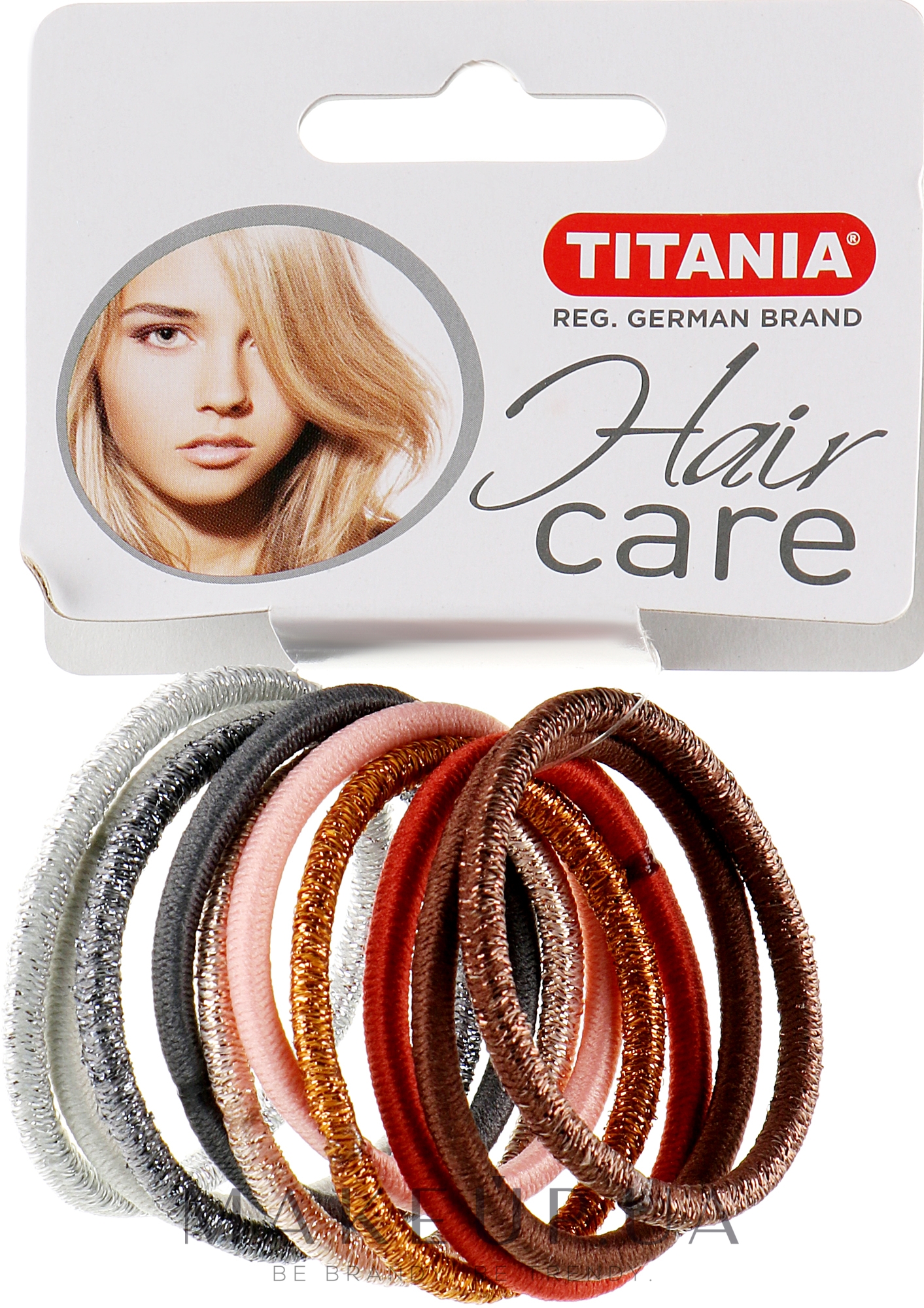 Еластичний затискач для волосся, 4см, 10 шт, різнокольорові - Titania — фото 10шт