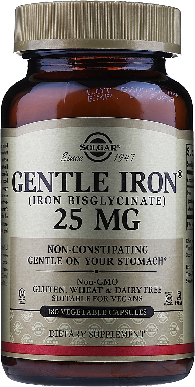 Харчова добавка "Gentle Iron", 25 мг - Solgar Gentle Iron — фото N3