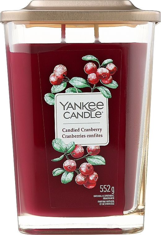 Ароматическая свеча в стакане, два фителя - Yankee Candle Elevation Candied Cranberry — фото N1
