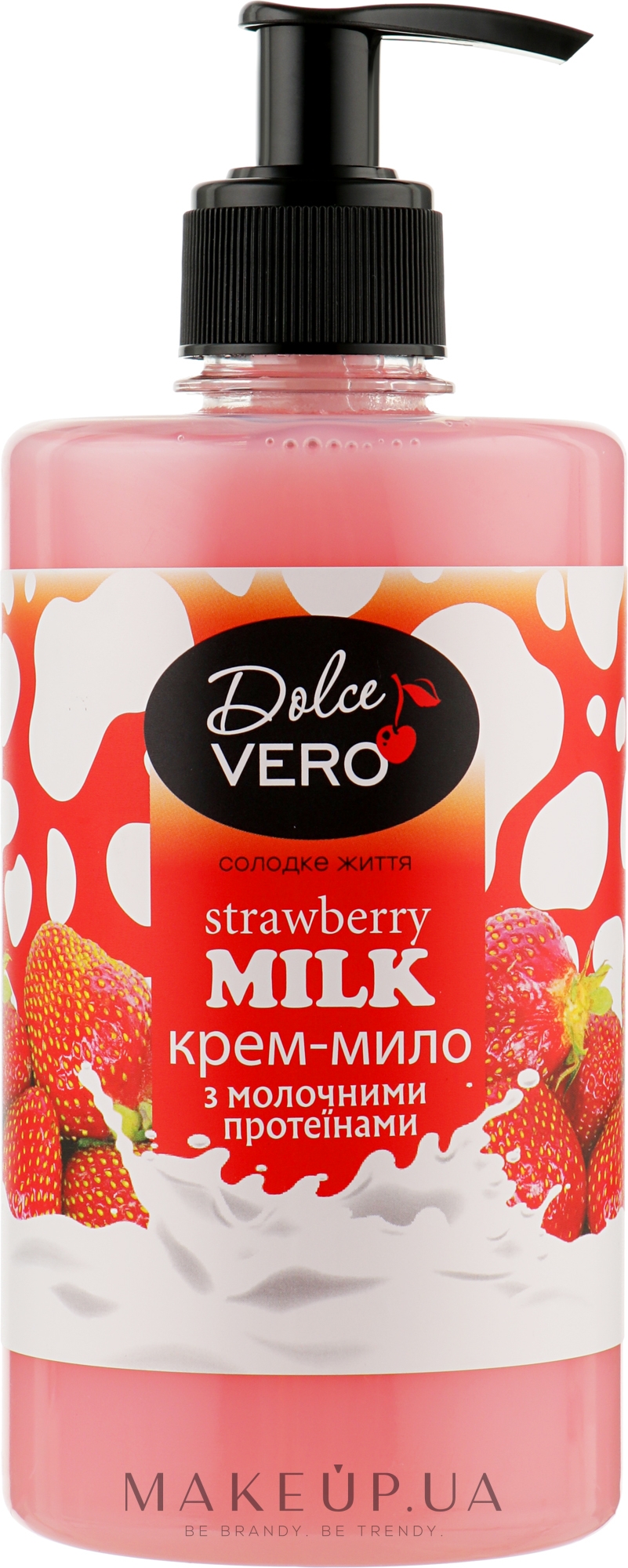 Рідке крем-мило з молочними протеїнами - Dolce Vero Strawberry Milk — фото 500ml