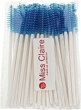 Одноразовые щеточки для ресниц и бровей, бело-синие - Miss Claire — фото N1