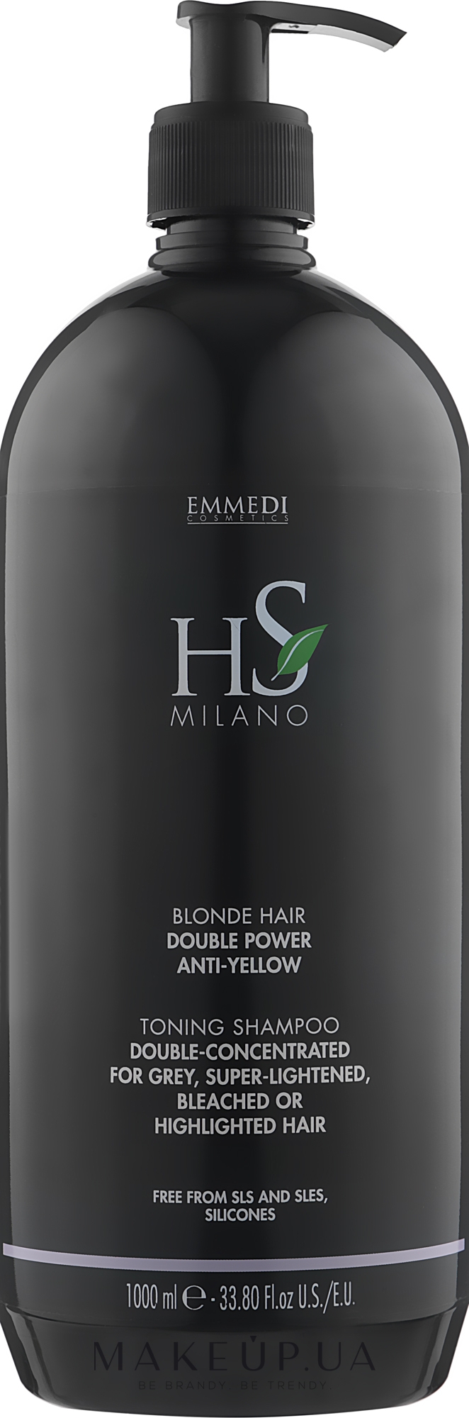 Антижовтий шампунь для блондинок - HS Milano Blonde Hair Double Power Anti-Yellow Shampoo — фото 1000ml