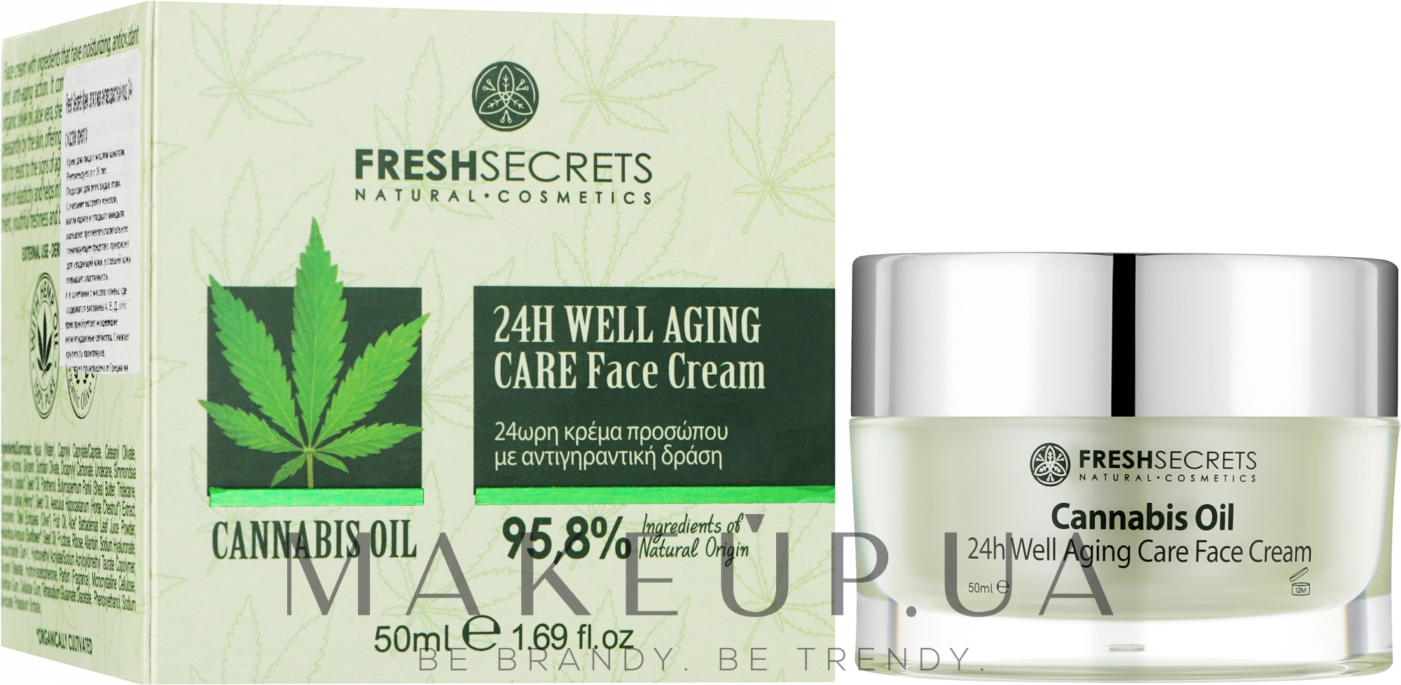 Крем для обличчя "Антивіковий догляд" - Madis Fresh Secrets Cannabis Oil 24Η Well Aging Care — фото 50ml