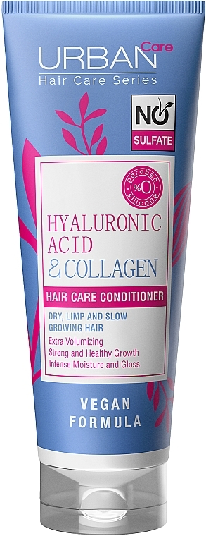 Кондиціонер для волосся з гіалуроновою кислотою - Urban Care Hyaluronic Acid & Collagen Extra Volumizing Conditioner — фото N1