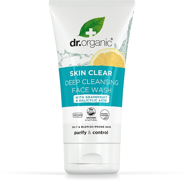 Глибоко очищувальний гель для вмивання 5в1 - Dr. Organic Skin Clear 5in1 Deep Pore Cleansing Face Wash