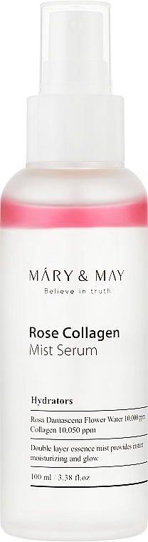 Мист-сыворотка с экстрактом розы и коллагеном - Mary & May Marine Rose Collagen Mist Serum — фото N1