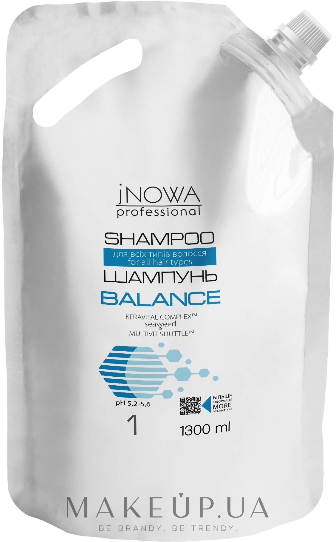 Шампунь для всех типов волос - JNOWA Professional 1 Balance Shampoo (дой-пак) — фото 1300ml