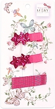 Заколки для волосся "Метелики", 10 шт., рожеві - Lukky Fashion — фото N1