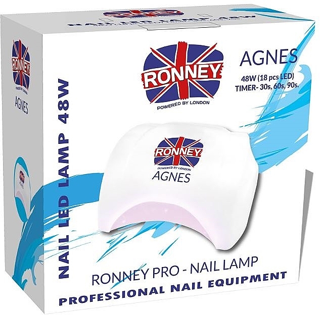 Лампа для нігтів LED, біла - Ronney Profesional Agnes Pro LED 48W (GY-LED-032) — фото N1