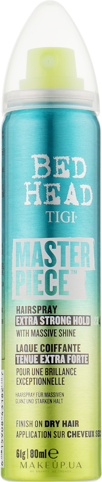 Лак для волос с блеском - Tigi Bed Head Masterpiece Hairspray Extra Strong Hold Level 4 — фото 80ml