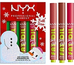 Набір для макияжа губ - NYX Professional Makeup Fat Oil Slick Click Shiny Lip Balm Trio (3xlipbalm/2g) — фото N1