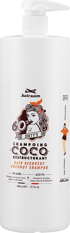 Відновлювальний кокосовий шампунь для волосся - Hairgum Sixty's Recovery Coconut Shampoo — фото N1