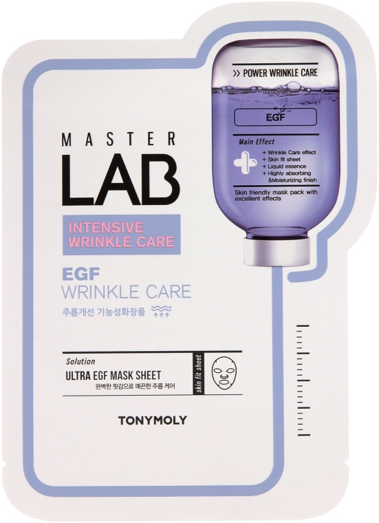 Тканевая маска антивозрастная с эпидермальным фактором роста - Tony Moly Master Lab Egf Wrinkle Care