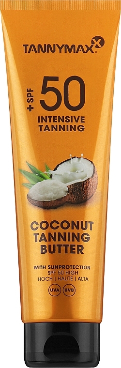 Сонцезахисний крем на основі кокосового молочка із захистом SPF 50 - Tannymaxx Coconut Butter SPF 50 — фото N1