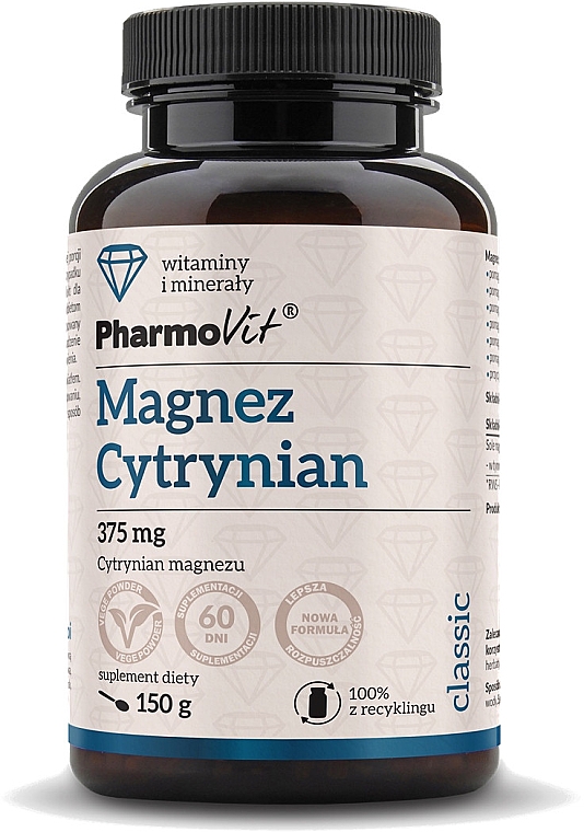 Дієтична добавка "Цитрат магнію" - PharmoVit Classic Magnesium Citrate 375mg — фото N1