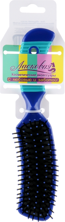 Щетка массажная с пластиковой щетиной "Small", темно-синяя - Ласковая — фото N1