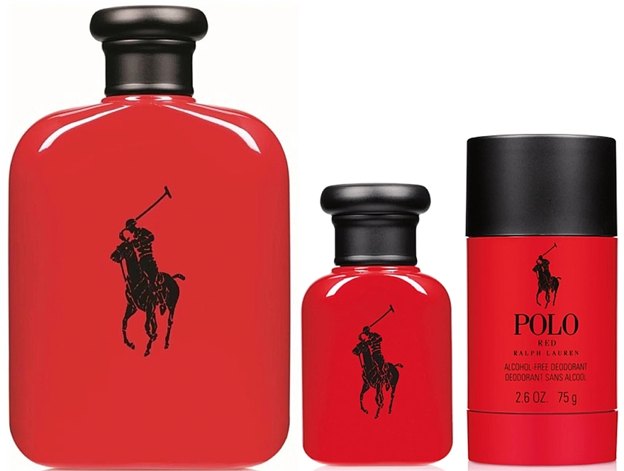 Ralph Lauren Polo Red - Набор (edt/125ml + edt/40ml + deo/75g) — фото N2