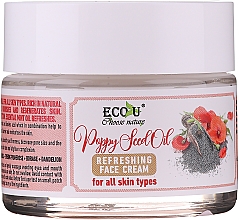 Освіжальний крем для обличчя з олією макового насіння, для усіх типів шкіри - Eco U Poppy Seed Oil Refreshing Face Cream For All Skin Type — фото N2