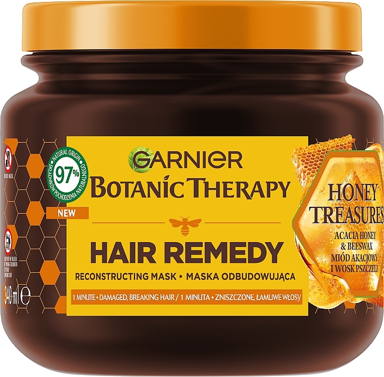 Маска для волос "Медовые сокровища" - Garnier Botanic Therapy Hair Remedy Honey Treasures Reconstructing Mask — фото N1