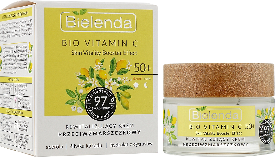 Зволожувальний крем проти зморщок 50+ день/ніч - Bielenda Bio Vitamin C — фото N2