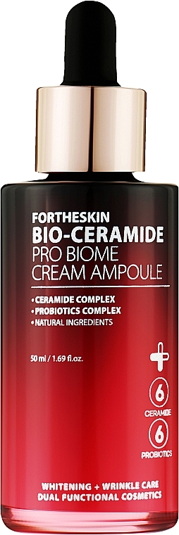 Крем-сыворотка для лица с керамидами - Fortheskin Bio-Ceramide Pro Biome Cream Ampoule