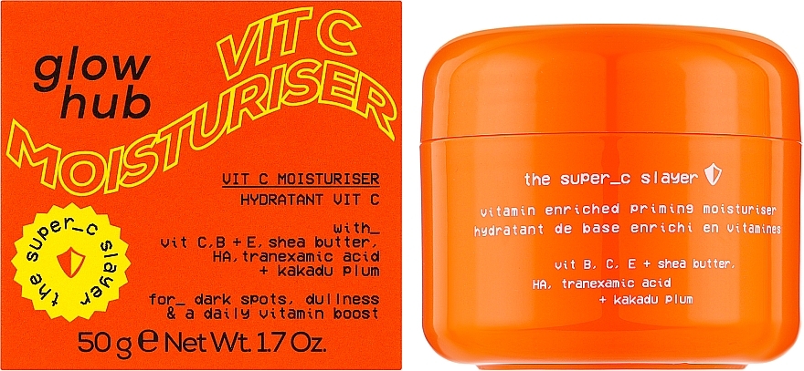 Осветляющий крем для лица с витамином С - Glow Hub The Super C Slayer Vitamin C Moisturiser Face Cream — фото N2