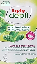 Воскові смужки для тіла - Byly Depil Mint And Green Tea Hair Removal Strips Body — фото N1