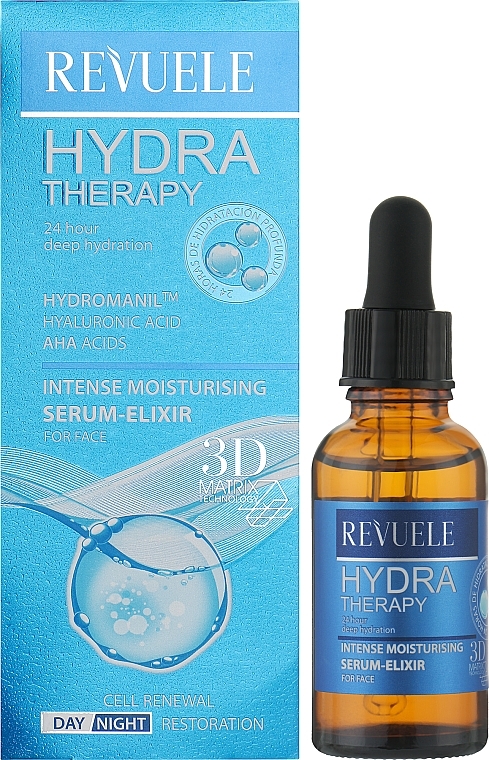 Интенсивная увлажняющая сыворотка для лица - Revuele Hydra Therapy Intense Moisturising Serum Elixir — фото N2