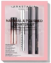 Набор - Anastasia Beverly Hills Natural&Polished Starter Kit Dark Brown (masc/2.5ml + brow/gel/2.5ml + pencil/0.1g + pencil/0.03g) — фото N1