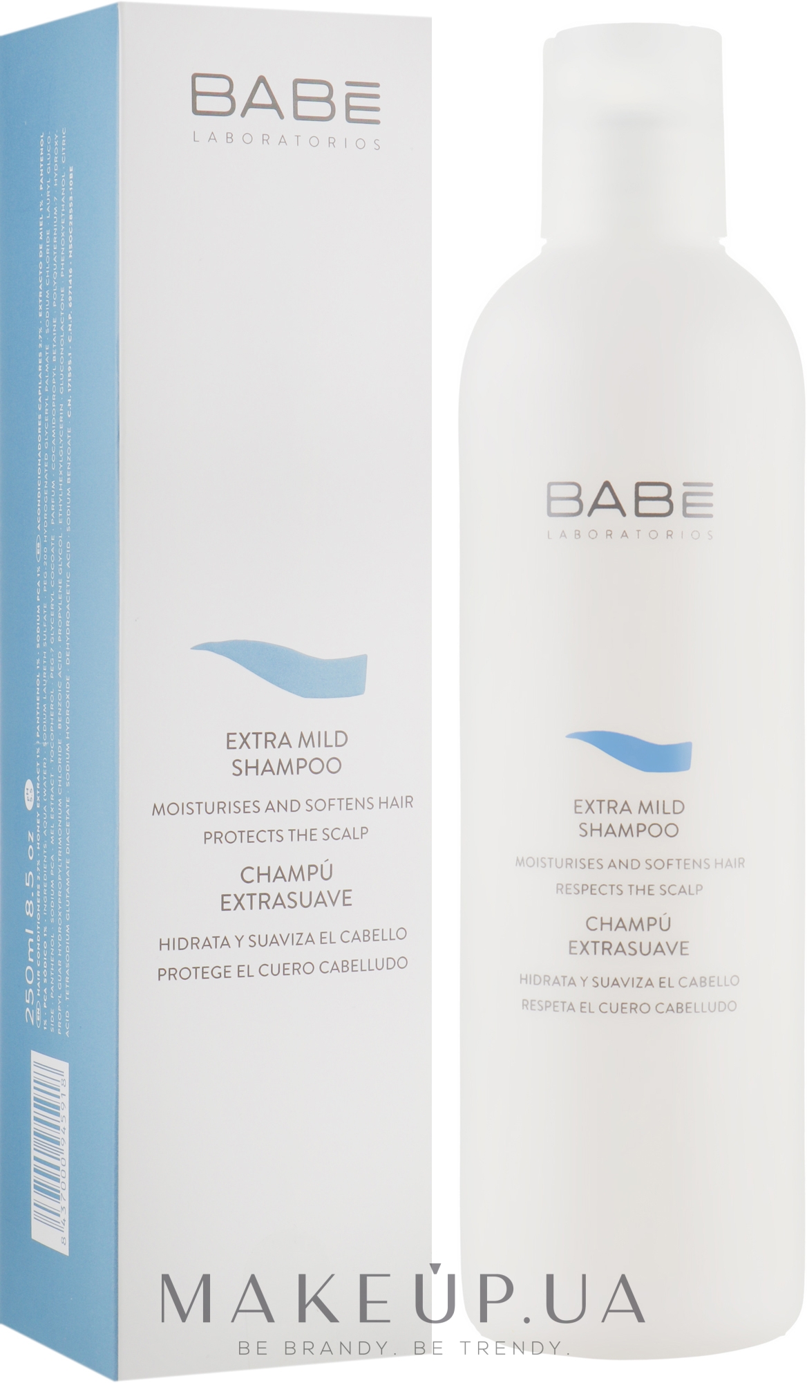 М'який шампунь для всіх типів волосся - Babe Laboratorios Extra Mild Shampoo — фото 250ml