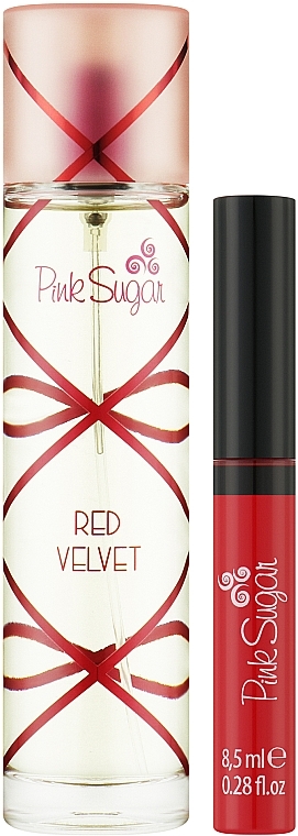 Pink Sugar Red Velvet - Набор (edt/50ml + lip/gloss/8.5ml) — фото N2