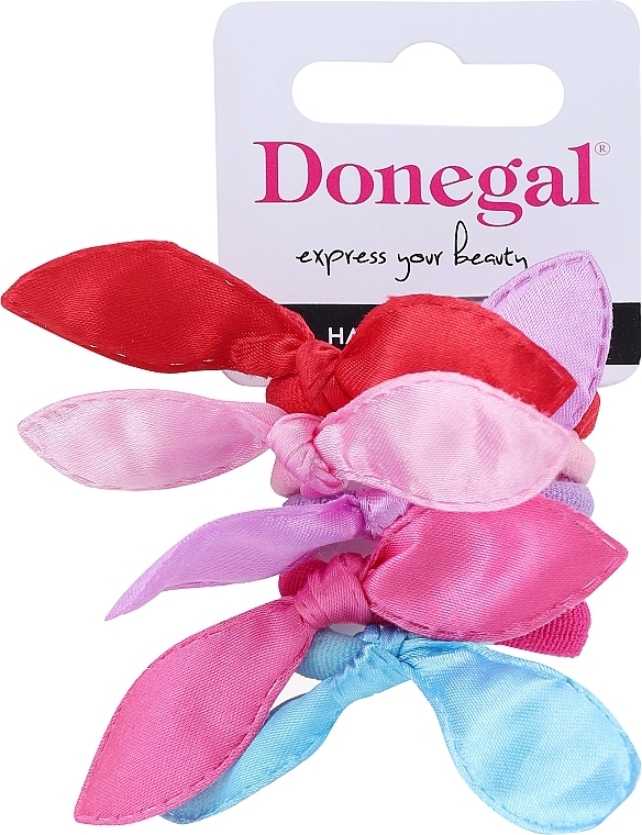 Резинки для волос, 5 шт., FA-5682+1, красная + розовая + сиреневая + голубая - Donegal — фото N1