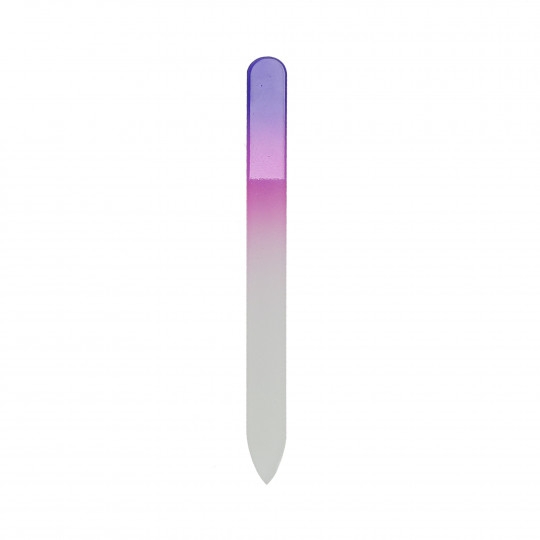 Скляна пилочка для нігтів, фіолетово-рожева - Tools For Beauty Glass Nail File With Rainbowr Print — фото N1