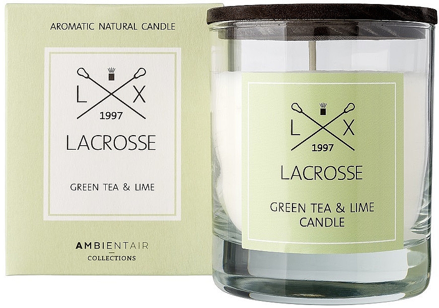 Ароматическая свеча - Ambientair Lacrosse Green Tea & Lime Candle — фото N1