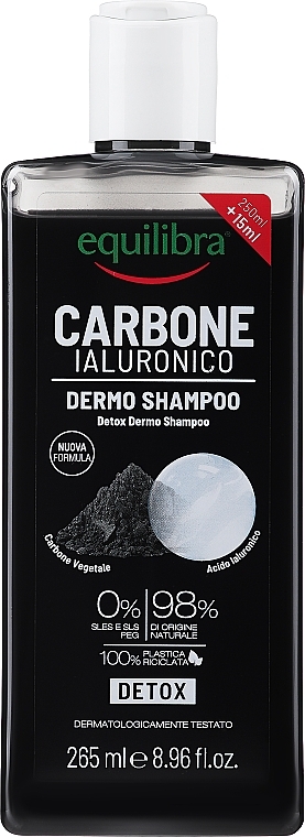Шампунь с активным углем - Equilibra Active Charcoal Detox Shampoo — фото N1