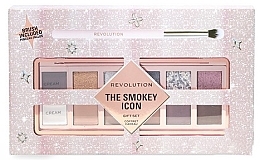 Парфумерія, косметика Набор - Makeup Revolution The Smokey Icon Shadow Gift Set (eye/palette/1pcs + eye/brush/1pcs)