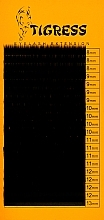 Парфумерія, косметика Вії для нарощування 20 л, MIX чорні, вигин L, товщина 0.10 мм, довжина 8(3)*9(4)*10(4)*11(4)*12(4)*13(1) мм - Tigress