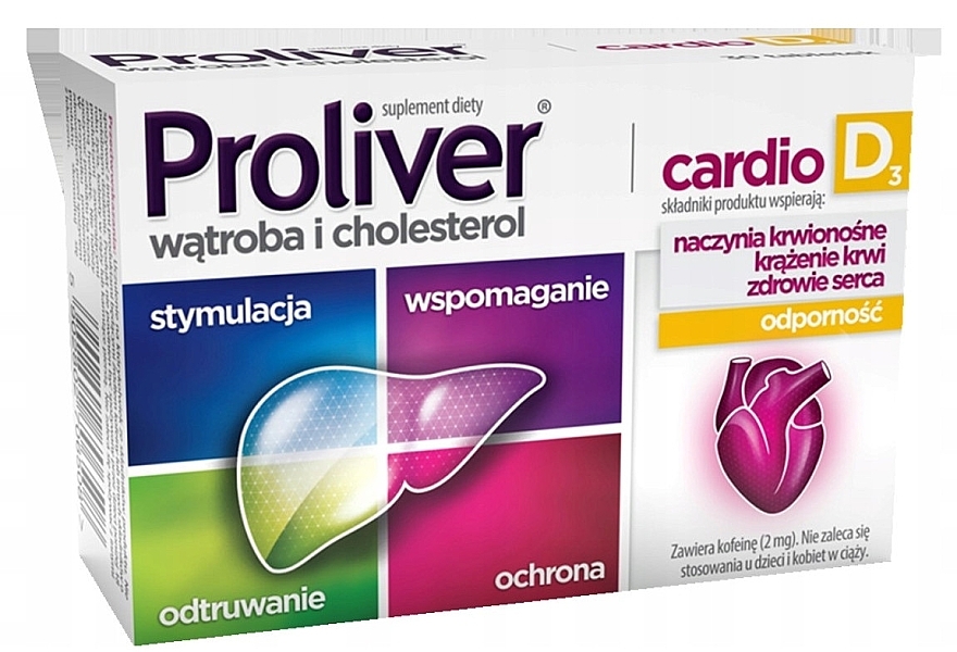 Диетическая добавка в таблетках - Aflofarm Proliver Cardio D3 — фото N1