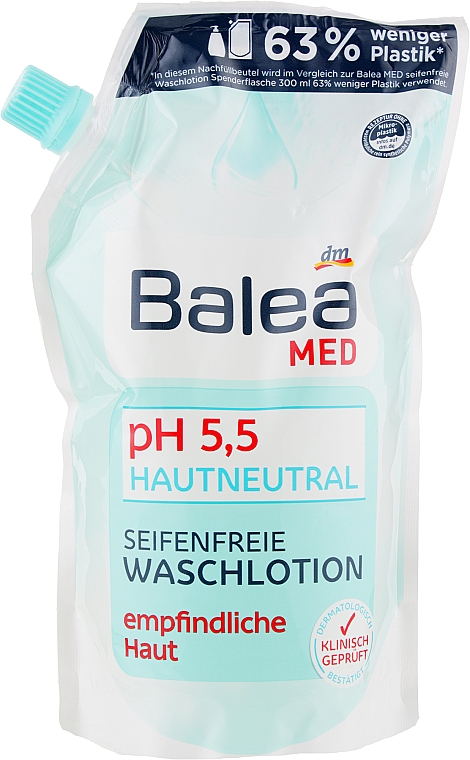 Лосьон для умывания без мыла, pH 5,5 - Balea Med Soap-Free Wash Lotion pH 5,5 (refill) — фото N2