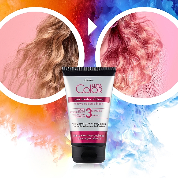 Оттеночный кондиционер для волос - Joanna Ultra Color System Pink Shades Of Blond — фото N4