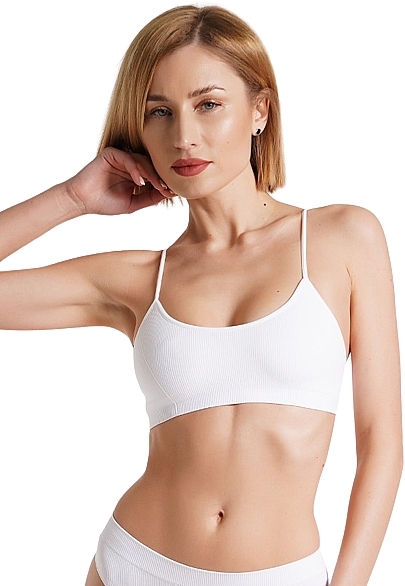 Бесшовный топ для женщин "CAMI TOP RIB", white - Giulia — фото N1