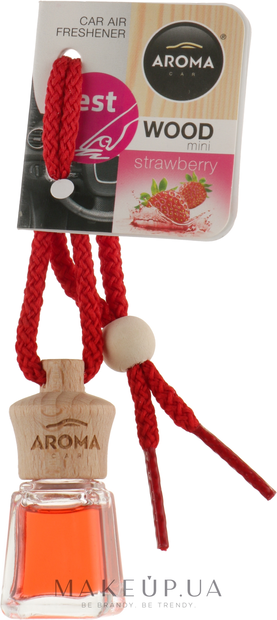 Ароматизатор для авто "Клубника" - Aroma Car Wood Mini Strawberry — фото 4ml