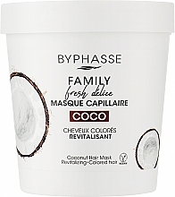 Духи, Парфюмерия, косметика Маска для окрашенных волос с кокосом - Byphasse Family Fresh Delice Mask