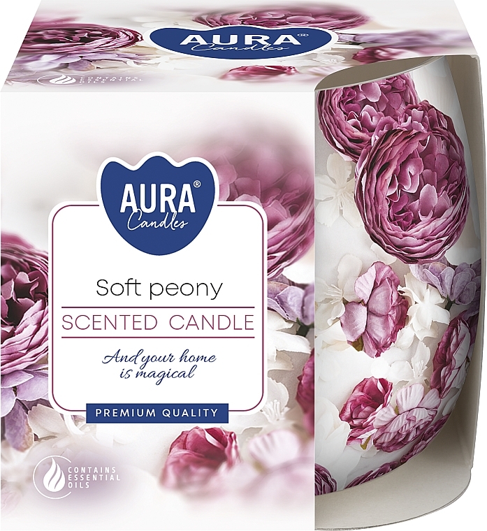 Ароматична свічка "М'яка півонія" у склянці - Bispol Scented Candle — фото N1